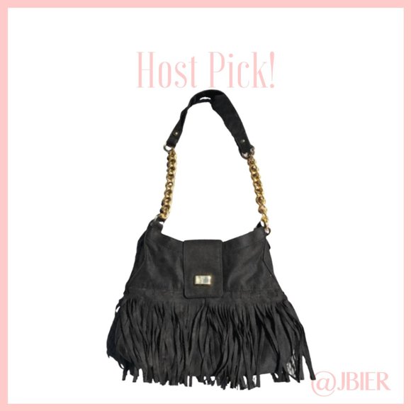Big Buddha Black Fringe Bag - Picture 1 of 7